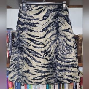 S&D Women's A-Line Zebra Print Fur Skirt